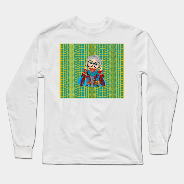 A chic Turquoise Iris Apfel inspired Items Long Sleeve T-Shirt by Angie16bkk